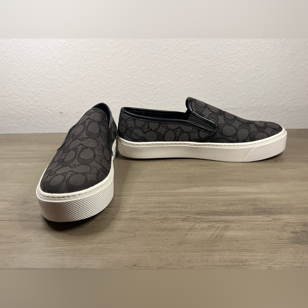 NWOT Coach Cameron Slip-On Sneakers – Black Signature Canvas – Size 9.5B